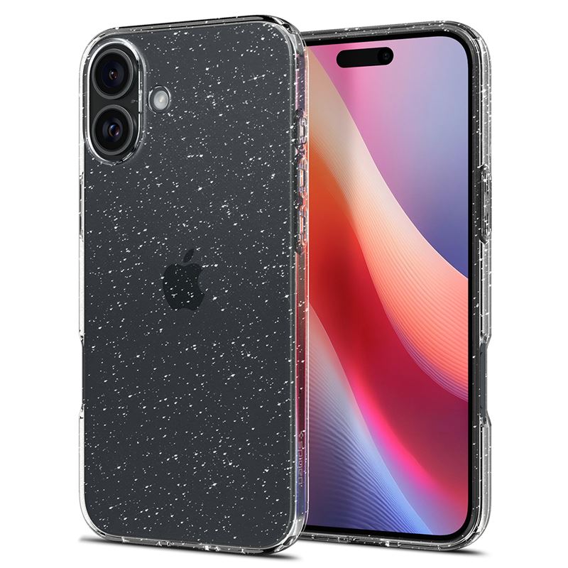 Ochranný kryt pro iPhone 16 Plus Spigen Liquid Crystal Glitter - transparentní