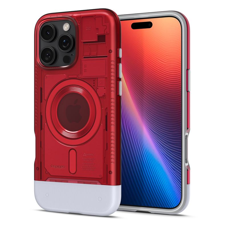 Ochranný kryt pro iPhone 16 Pro Spigen Classic C1 MagSafe - červená