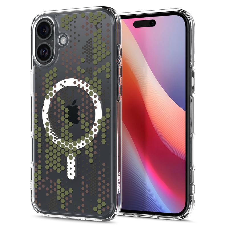 Ochranný kryt pro iPhone 16 Spigen Ultra Hybrid MagSafe - maskáčová