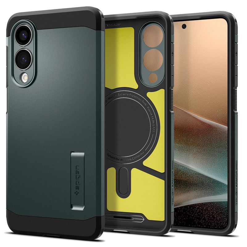 Ochranný kryt pro Samsung Galaxy S25 Edge Spigen Tough Armor MagSafe - zelená