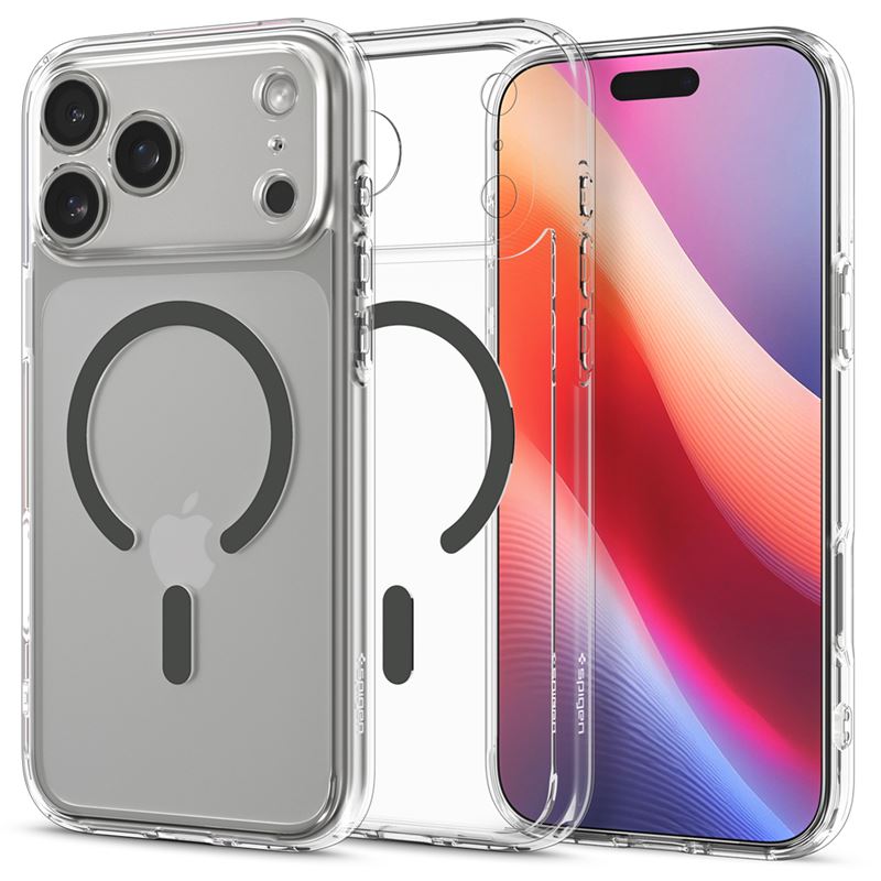 Ochranný kryt pro iPhone 17 Pro Spigen Ultra Hybrid MagSafe - transparentní šedá