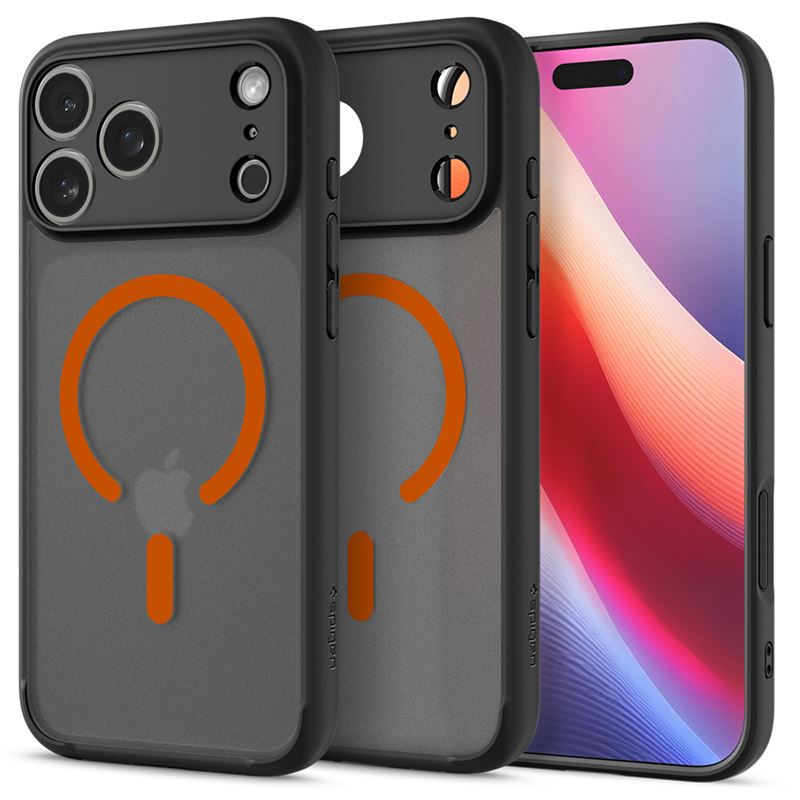 Ochranný kryt pro iPhone 17 Pro Max Spigen Ultra Hybrid MagSafe - frost black orange