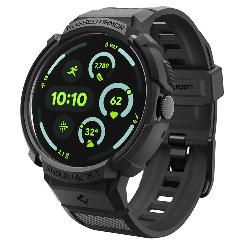 Ochranný kryt pro Google Pixel Watch 4 45mm Spigen Rugged Armor Pro + Stand - černá