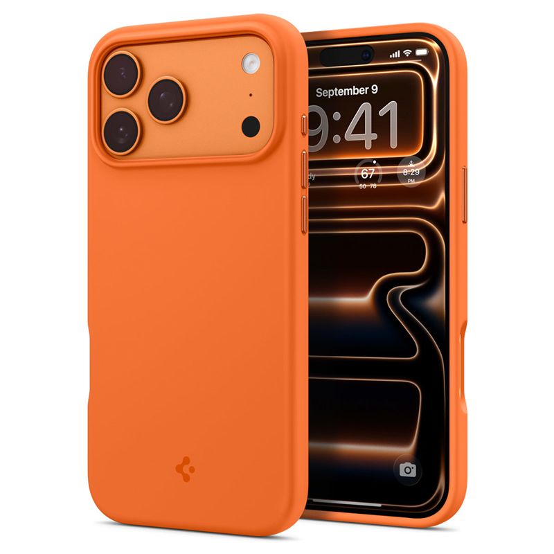 Ochranný kryt pro iPhone 17 Pro Max Spigen Silicone Fit MagSafe - oranžová