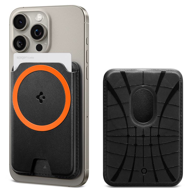 Pouzdro na karty Spigen Valentinus MagSafe Wallet 3 Card - černá