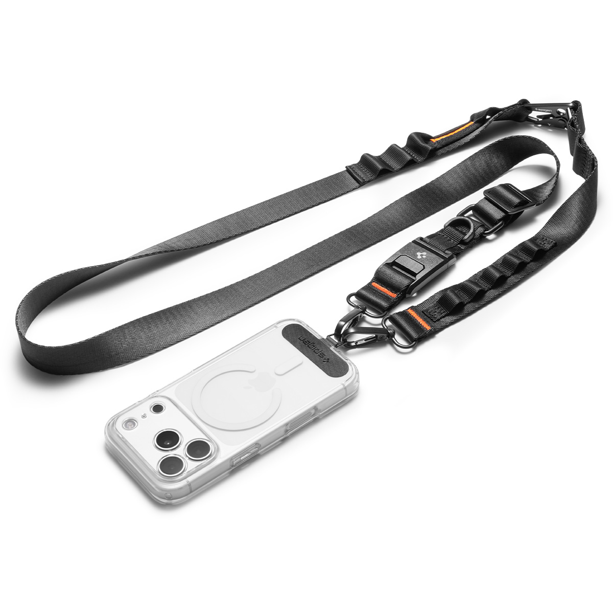 Šňůrka na telefon Spigen Universal Crossbody Lanyard Strap (Strap 1P + ConTag 1P + Connector 2P) DA30M - černá