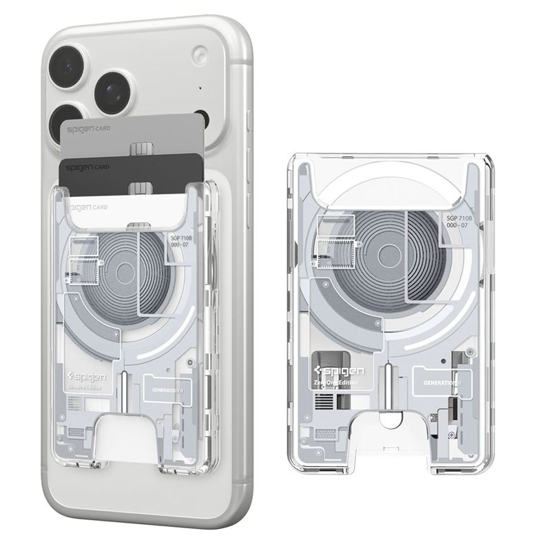 Pouzdro na karty Spigen Ultra Hybrid Wallet MagSafe - bílá