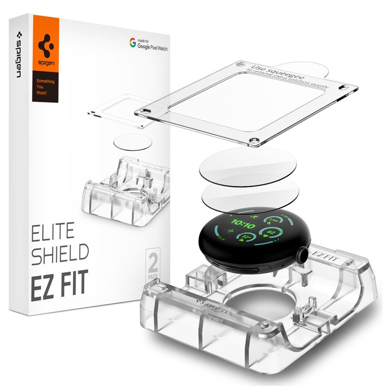 Ochranná fólie Spigen EliteShield EZ Fit 2 Pack - Google Pixel Watch 4/ 3 (45mm) - transparentní