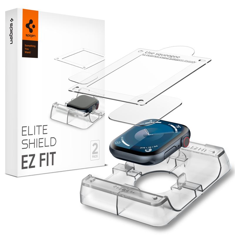 Ochranná fólie Spigen Eliteshield EZ Fit 2 Pack, Apple Watch 11/10 42mm - transparentní