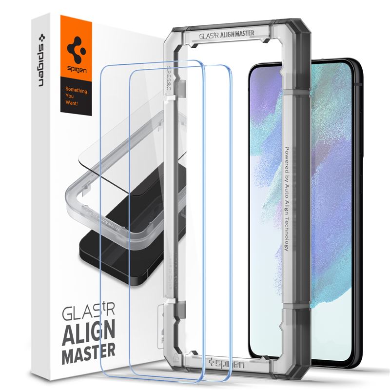 Ochranné sklo pro Samsung Galaxy S21 FE 5G Spigen Glas.tR AlignMaster 2 Pack - transparentní