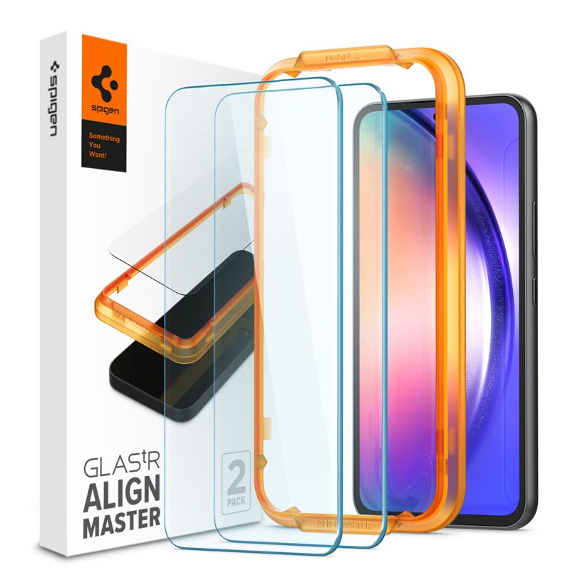 Ochranné sklo pro Samsung Galaxy A54 5G Spigen Glass tR AlignMaster Clear 2 Pack - transparentní