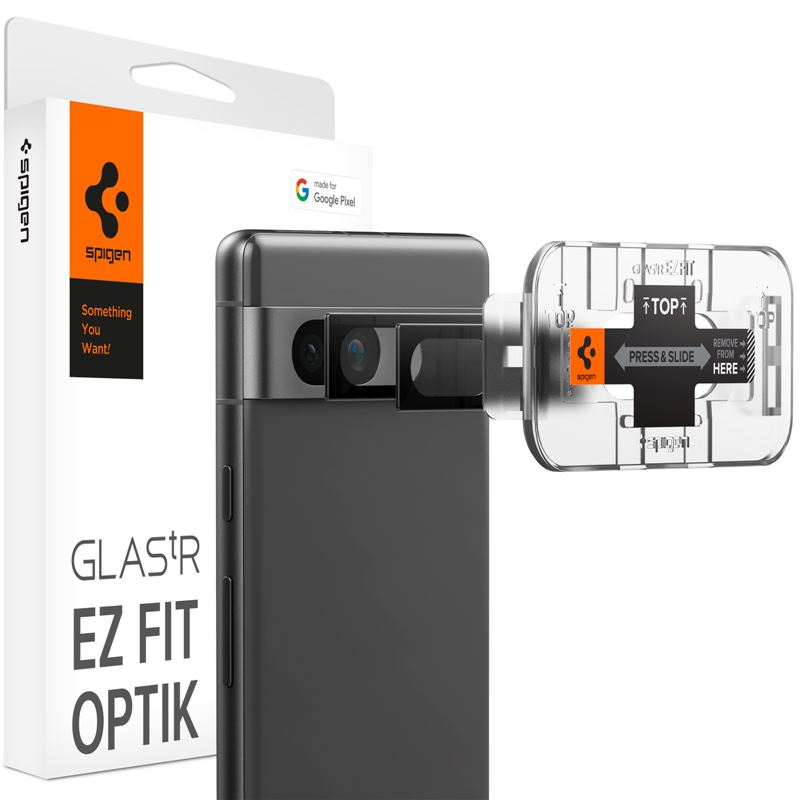 Ochranné sklo na objektiv pro Google Pixel 7a Spigen Glass EZ Fit Optik 2 Pack - černá