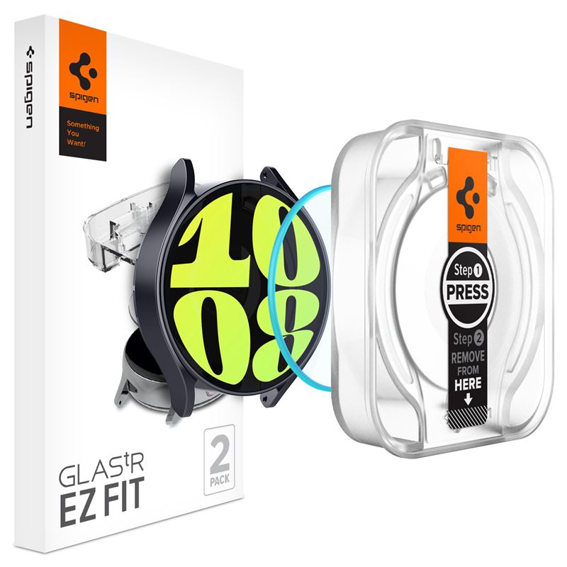 Ochranné sklo pro Samsung Galaxy Watch6 44mm Spigen Glass tR EZ Fit 2 Pack - transparentní