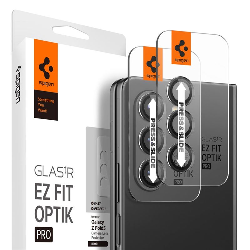 Ochranné sklo na objektiv pro Samsung Galaxy Z Fold5 Spigen Glass tR EZ Fit Optik Pro 2 Pack - černá