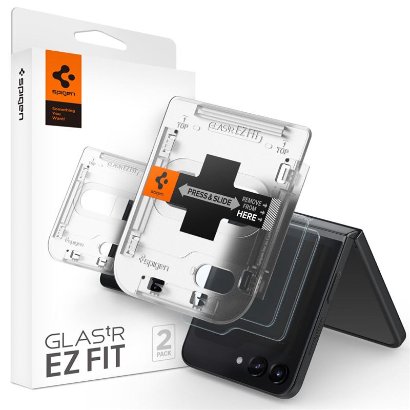 Ochranné sklo pro Samsung Galaxy Z Flip5 Spigen Glass tR EZ Fit Cover 2 Pack - transparentní