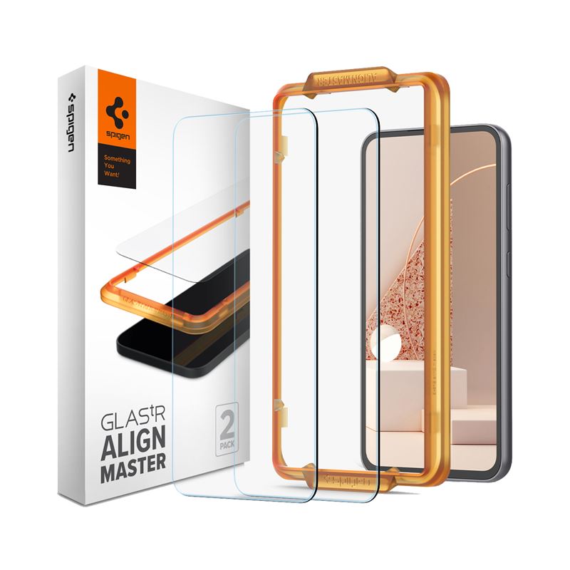 Ochranné sklo pro Samsung Galaxy S23 FE Spigen Glass tR AlignMaster 2 Pack - transparentní