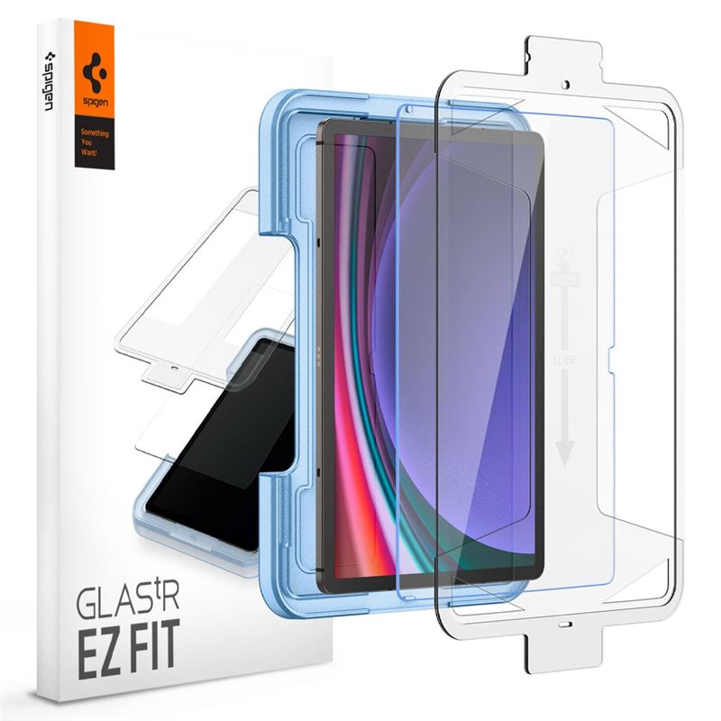 Ochranné sklo pro Samsung Galaxy Tab S9 Spigen Glass tR EZ Fit 1 Pack - transparentní