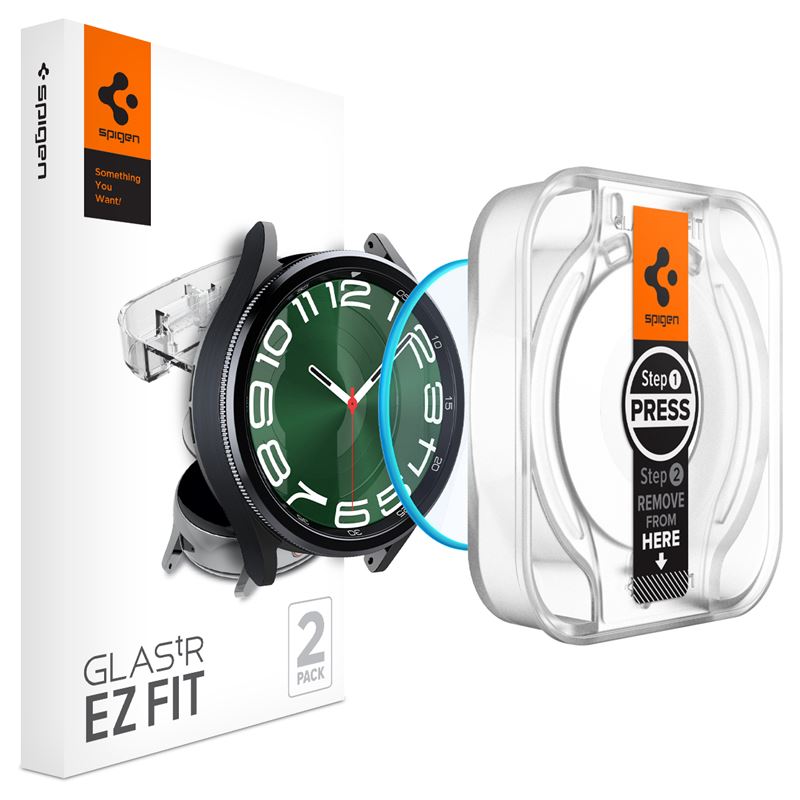 Ochranné sklo pro Samsung Galaxy Watch6 Classic 47mm Spigen Glass tR EZ Fit 2 Pack - transparentní