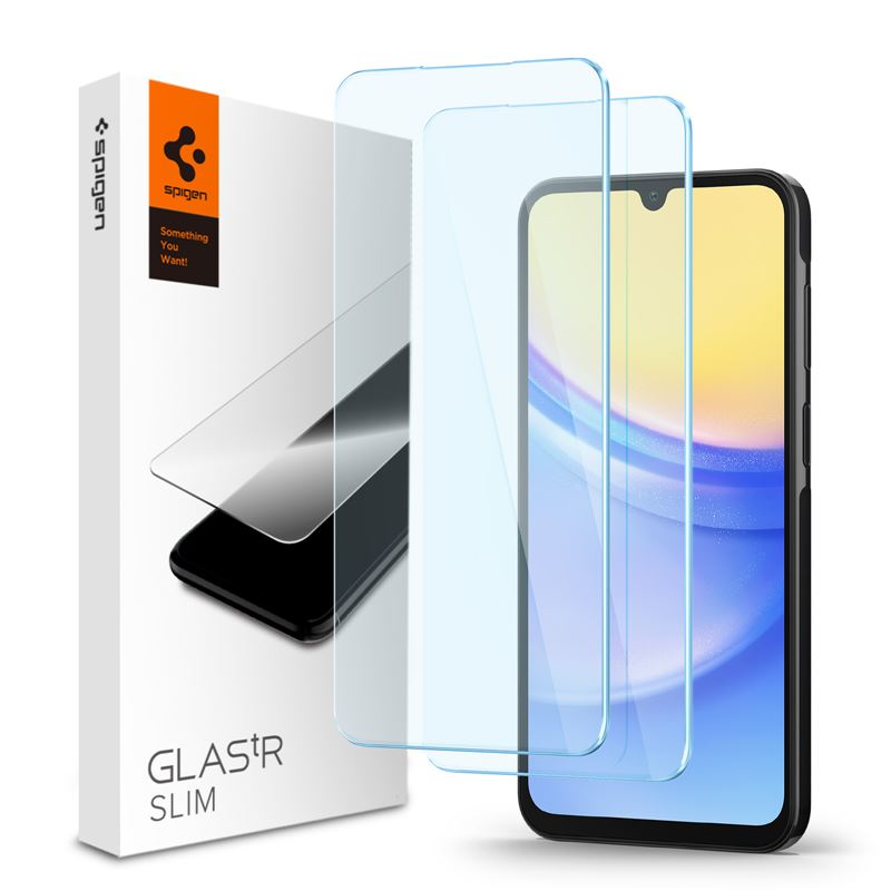 Ochranné sklo pro Samsung Galaxy Spigen Glass tR Slim 2 Pack - Samsung Galaxy A25 5G/Galaxy A15/Galaxy A15 5G - transparentní