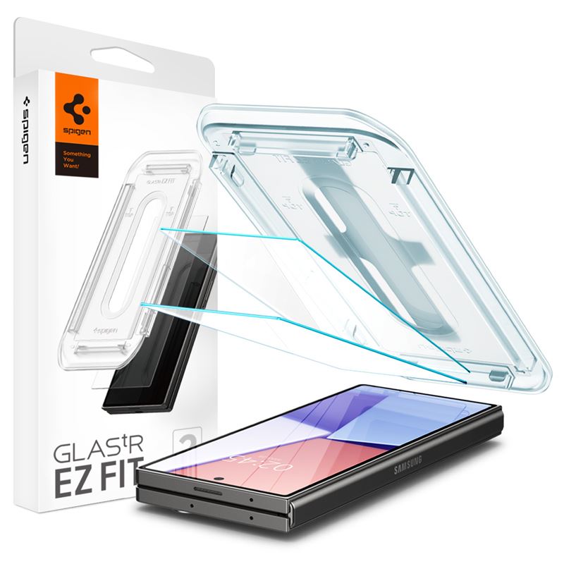Ochranné sklo pro Samsung Galaxy Z Fold6 Spigen Glass tR EZ Fit Cover 2 Pack - transparentní