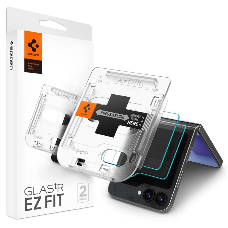 Ochranné sklo pro Samsung Galaxy Z Flip6/7 FE Spigen Glass tR EZ Fit Cover 2 Pack - transparentní