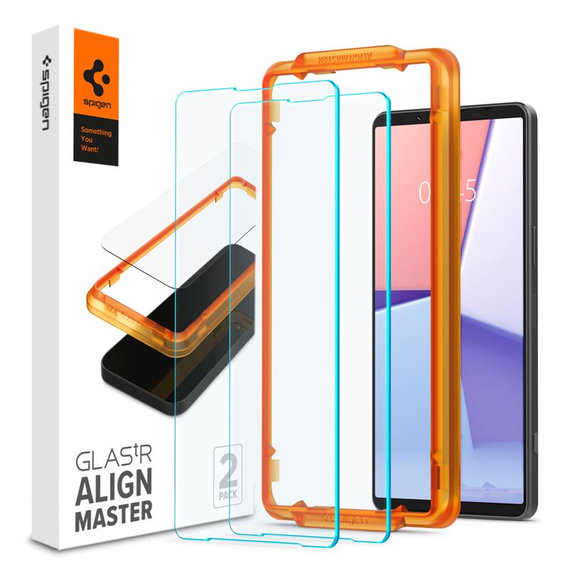 Ochranné sklo pro Sony Xperia 1 VI Spigen Glass tR AlignMaster 2 Pack - transparentní