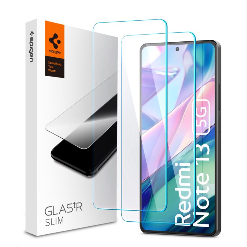 Ochranné sklo pro Xiaomi Redmi Note 13 5G Spigen Glass tR Slim 2 Pack - transparentní