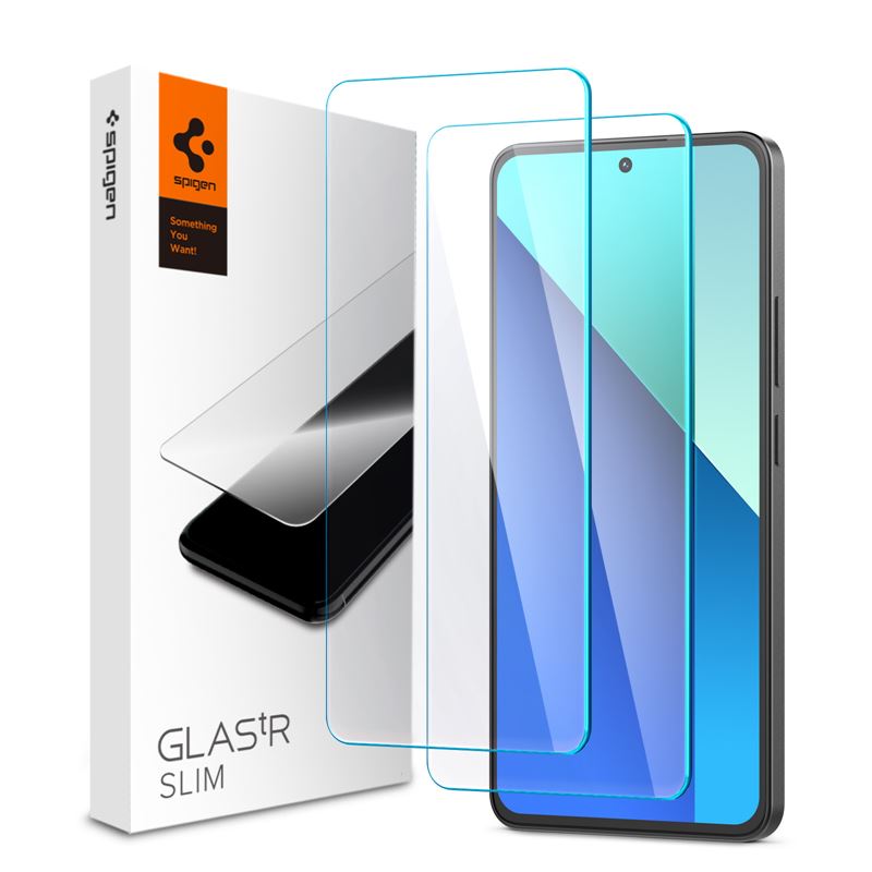 Ochranné sklo pro Xiaomi Redmi Note 13 Spigen Glass tR Slim 2 Pack - transparentní
