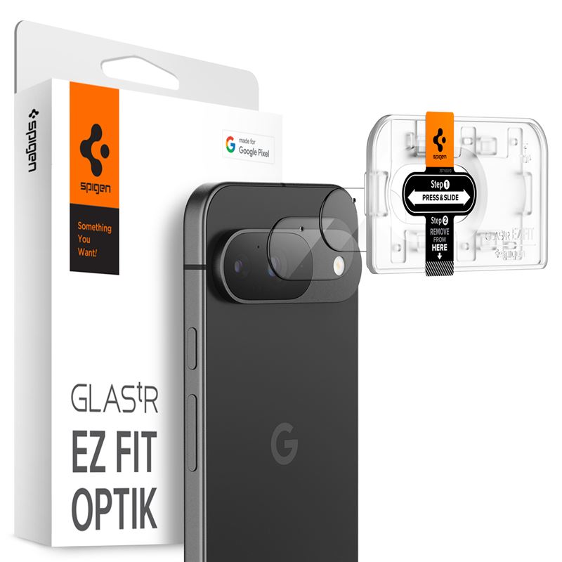 Ochranné sklo na objektiv pro Google Pixel 9 Spigen Glass tR EZ Fit Optik 2 Pack - transparentní