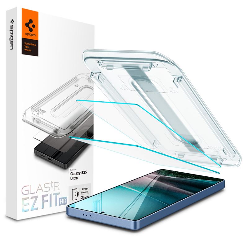 Ochranné sklo pro Samsung Galaxy S25 Ultra Spigen Glass tR EZ Fit HD 2 Pack - transparentní