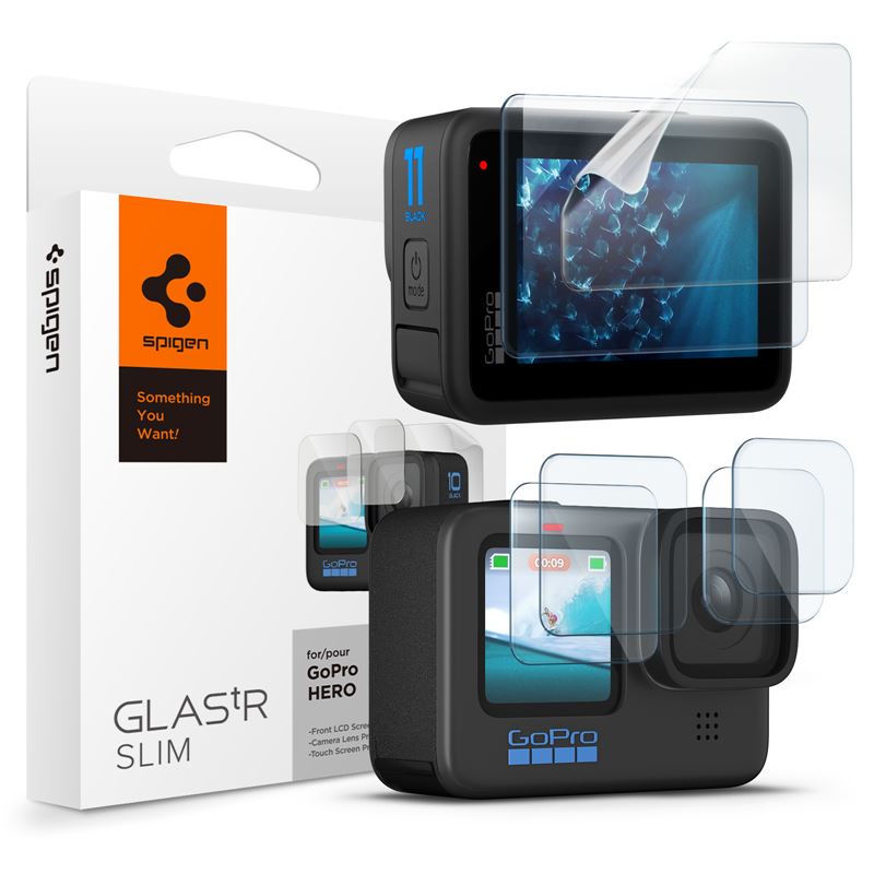 Ochranné sklo pro GoPro Hero 4K Spigen Glass tR SLIM Multi Pack F2P/L2P - transparentní