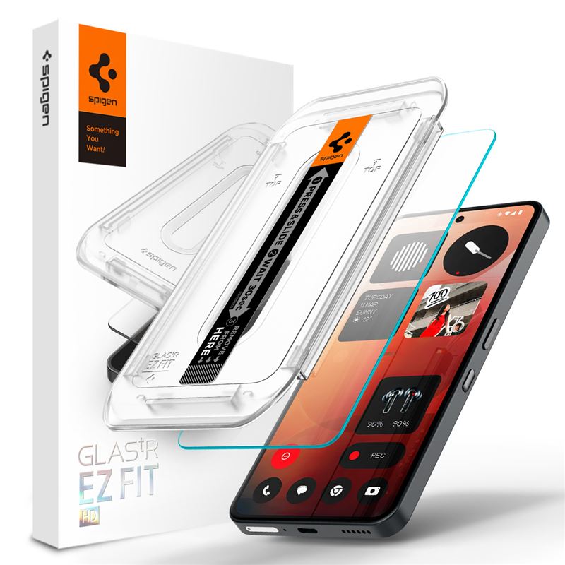 Ochranné sklo pro Nothing Phone Spigen Glass tR EZ Fit HD 1 Pack, Nothing Phone (3a)/(3a) Pro - transparentní