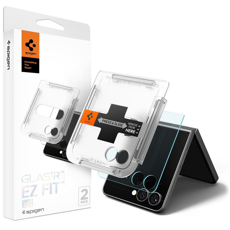 Ochranné sklo pro Samsung Galaxy Z Flip7 Spigen Glass tR EZ Fit HD 2 Pack - transparentní