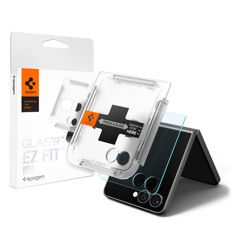 Ochranné sklo pro Samsung Galaxy Z Flip7 Spigen Glass tR EZ Fit HD 1 Pack - transparentní