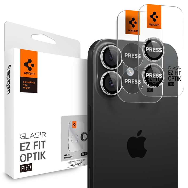 Ochranné sklo na objektiv pro iPhone 17 Spigen Glass tR EZ Fit Optik Pro 2 Pack - stříbrná