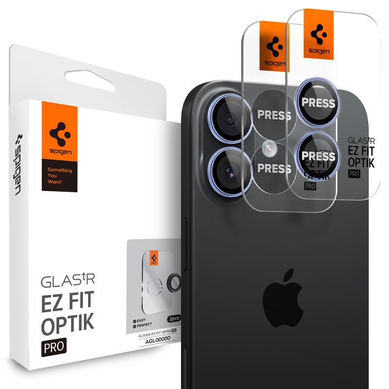 Ochranné sklo na objektiv pro iPhone 17 Spigen Glass tR EZ Fit Optik Pro 2 Pack - modrá