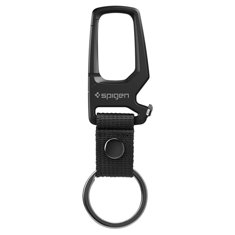 Karabina na klíče Spigen Carabiner With KeyRing 1 Pack - černá