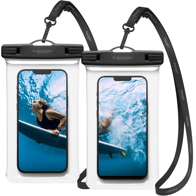 Sada nepromokavých obalů na telefon Spigen Aqua Shield WaterProof Case A601 2 Pack - crystal clear - transparentní