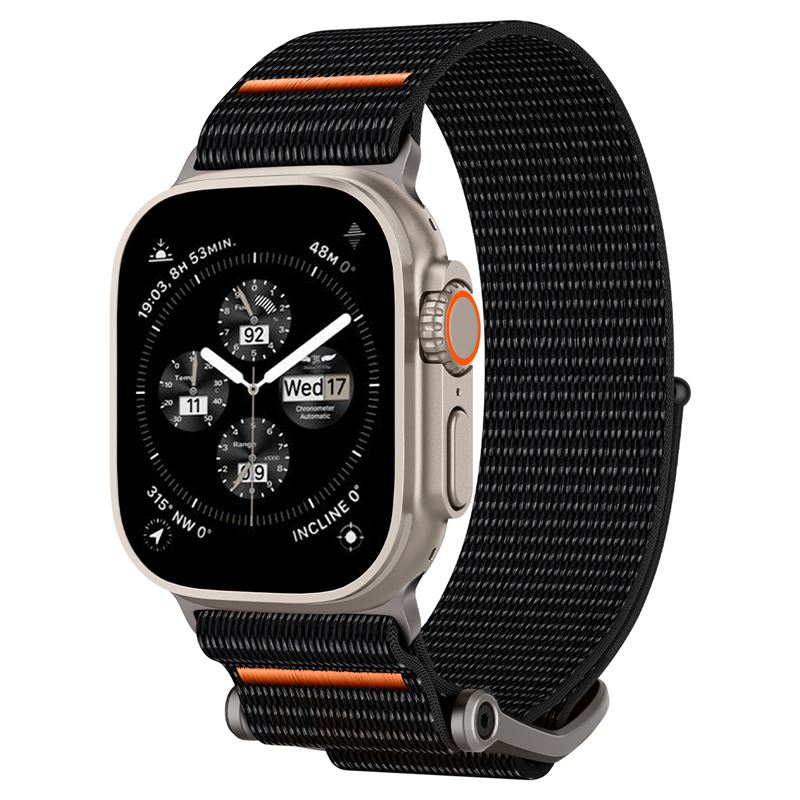 Pásek pro Apple Watch Spigen DuraPro Flex, Apple Watch 49mm/46mm/45mm/44mm/42mm - black orange