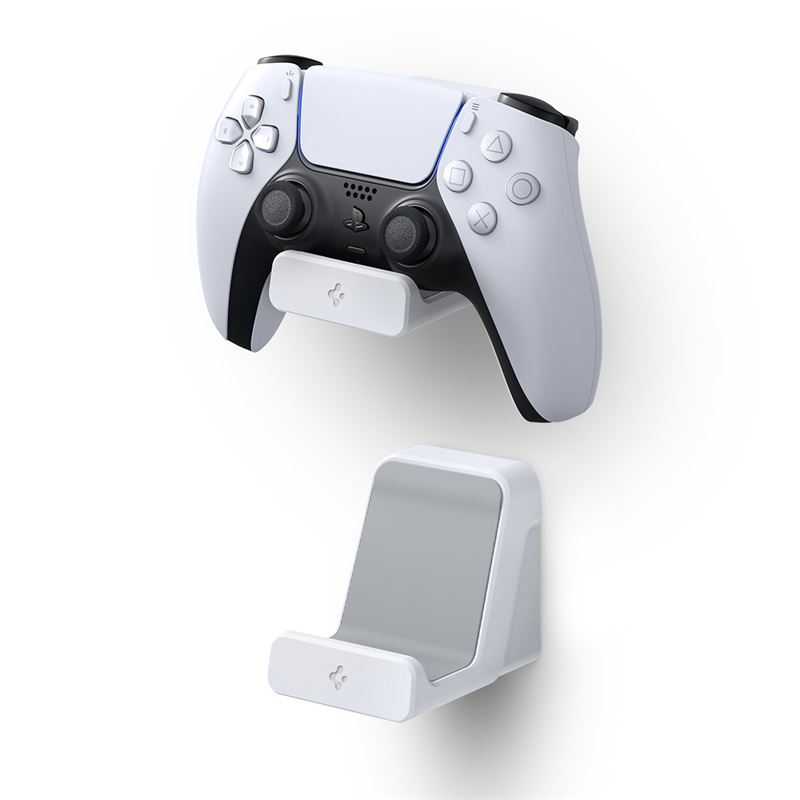 Sada držáků pro herní ovladač Spigen Mount Wall Stands 2 Pack, Playstation / XBOX / Nintendo Switch Pro controllers - bílá
