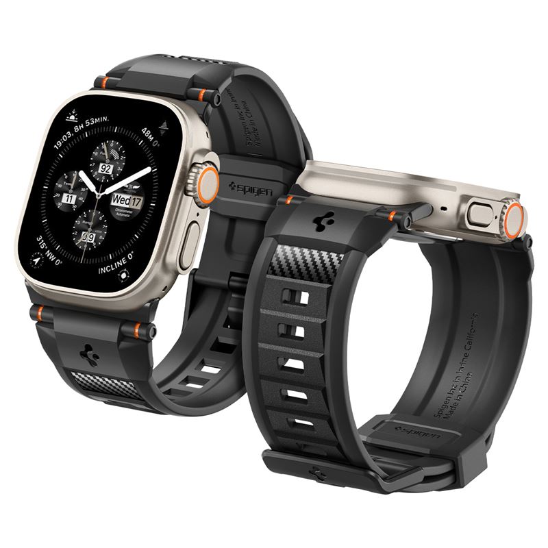 Pásek pro Apple Watch Spigen Rugged Ultra Band, Apple Watch 49mm/46mm/45mm/44mm/42mm - černá