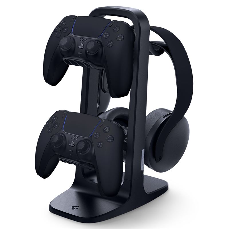 Držák na herní ovladače a sluchátka Spigen Universal Game Controller & Headset Stand - černá