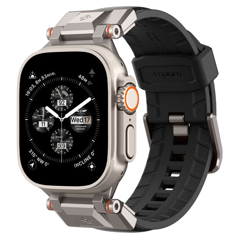 Pásek pro Apple Watch Spigen DuraPro Armor PU, Apple Watch 49mm/46mm/45mm/44mm/42mm - černá
