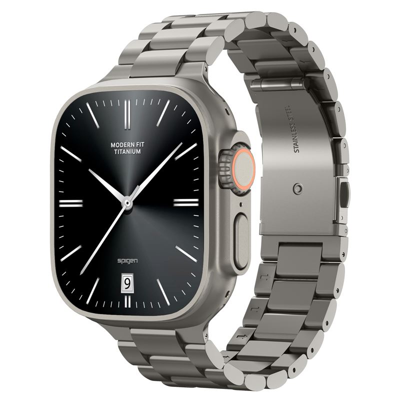 Pásek pro Apple Watch Spigen Modern Fit Titanium, Apple Watch 49mm/46mm/45mm/44mm - titanová