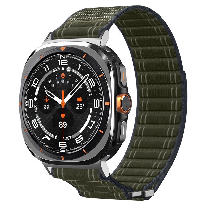 Pásek pro Samsung pro Galaxy Watch Ultra Spigen Fabric Band (hook-and-loop), Samsung Galaxy Watch Ultra 47mm - zelená