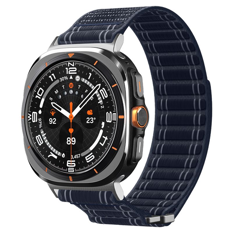 Pásek pro Samsung Galaxy Watch Ultra Spigen Fabric Band (hook-and-loop), Samsung Galaxy Watch Ultra 47mm - námořní modrá