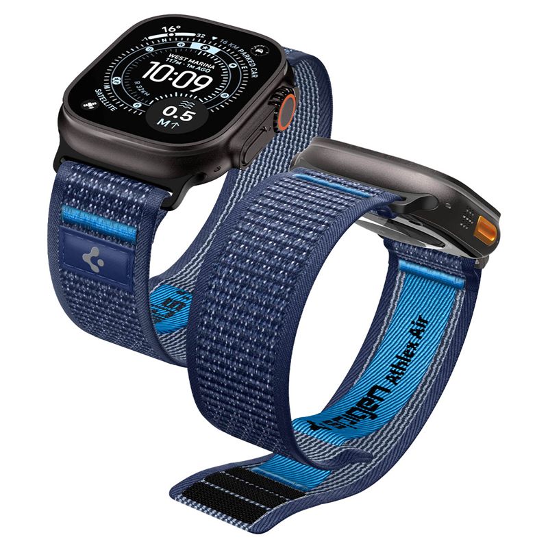 Sportovní řemínek pro Apple Watch Spigen Athlex Air 2 Active Band, Apple Watch 49mm/46mm/45mm/44mm - námořní modrá