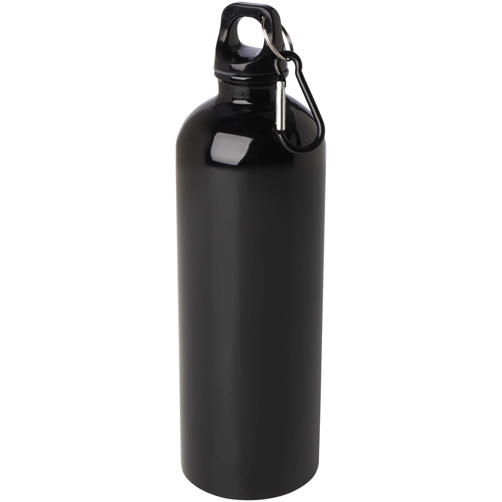 Lahev Unbranded 750ml jednostěnná láhev na vodu Oregon z nerezové oceli s certifikací RCS a karabinou Solid black