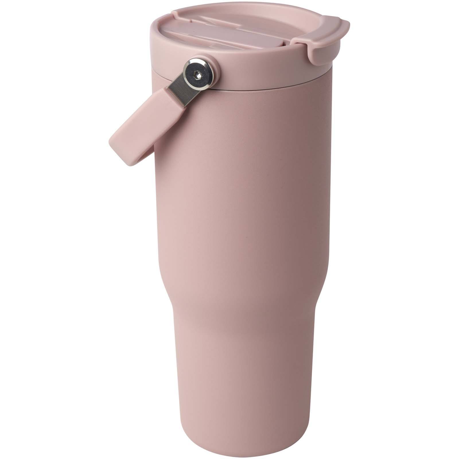 Termohrnek Unbranded Hrnek s vakuovou a měděnou izolací Bronx s objemem 900 ml z recyklované nerezové oceli s certifikací RCS s víčkem s dvojitou  Zaprášená růžová