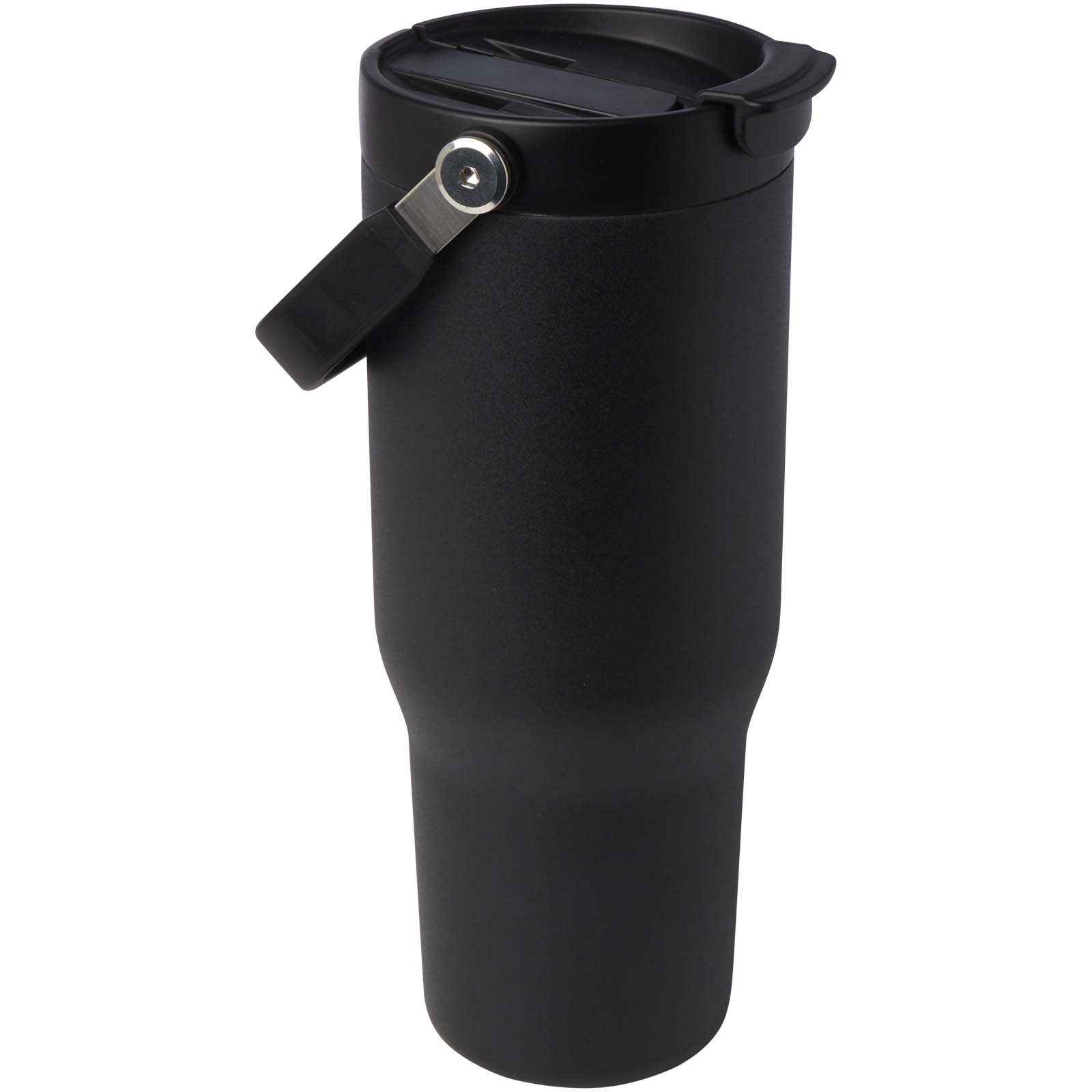 Termohrnek Unbranded Hrnek s vakuovou a měděnou izolací Bronx s objemem 900 ml z recyklované nerezové oceli s certifikací RCS s víčkem s dvojitou  Solid black
